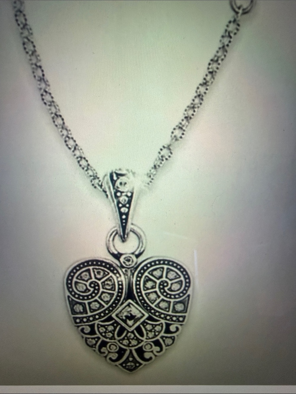 Brighton Silver Heart Filigree Necklace